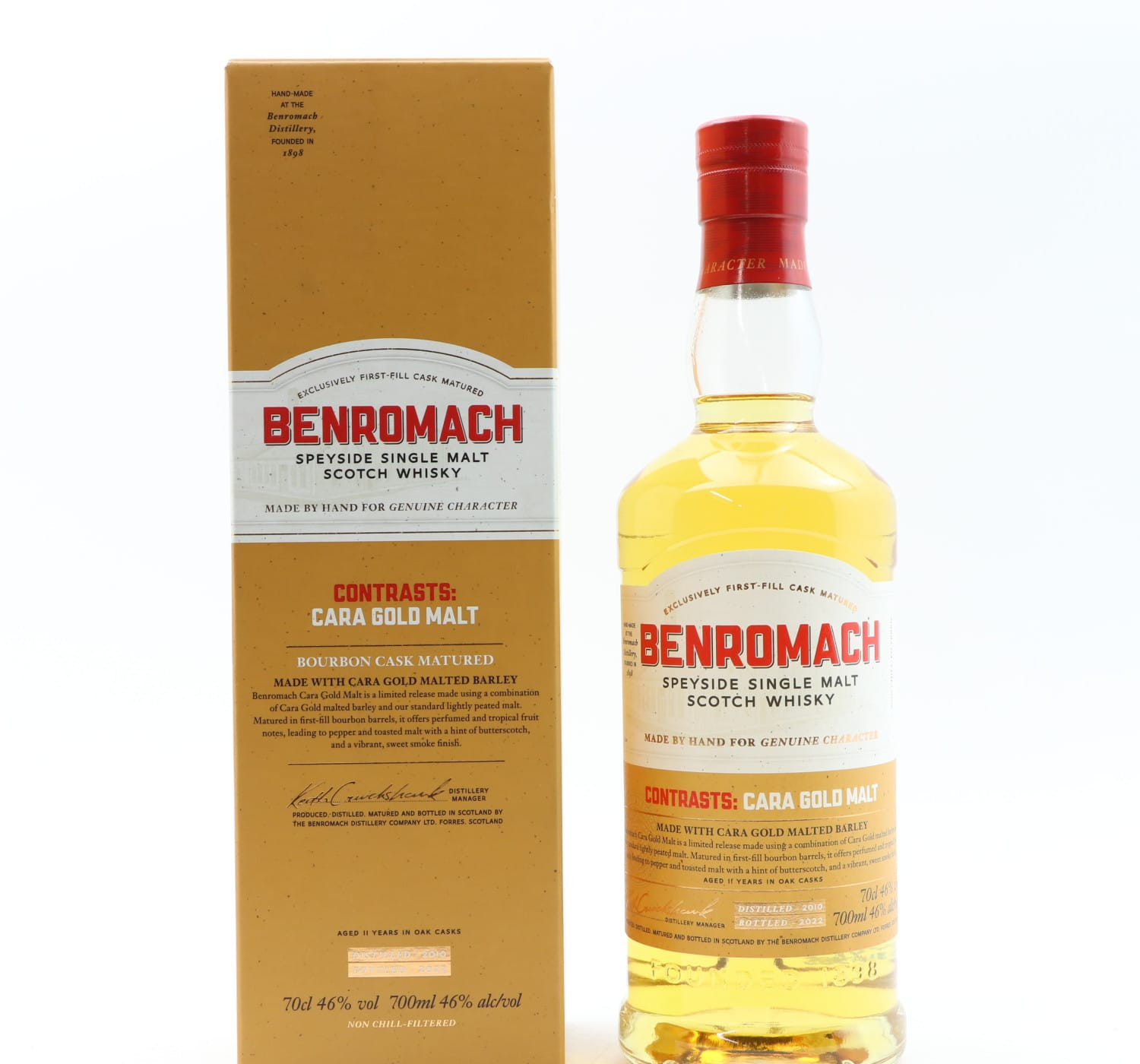 Benromach 2010 11 Year Old Contrasts: Cara Gold Malt Whisky 