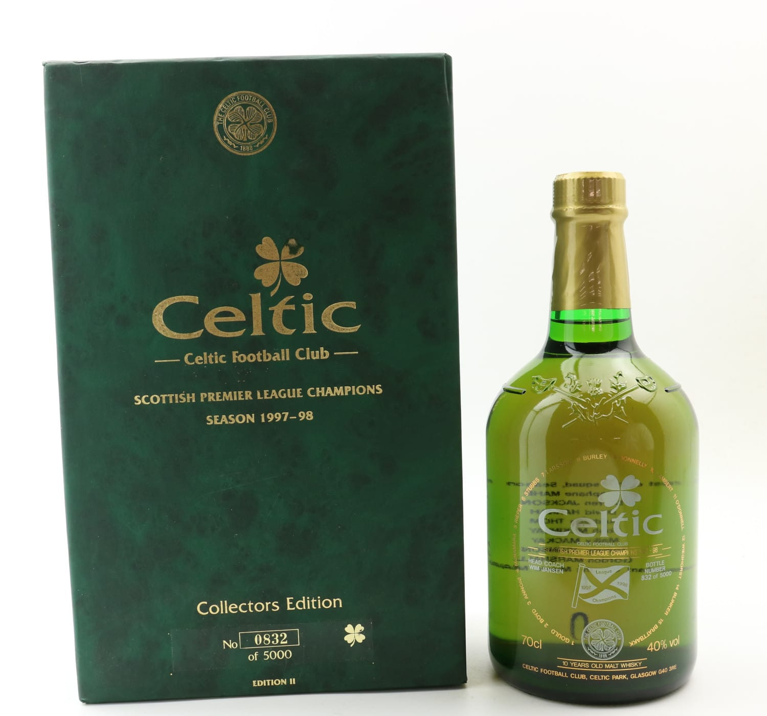 Celtic Football Club SPL Champions 1997-98 10 Year Old Malt Whisky 