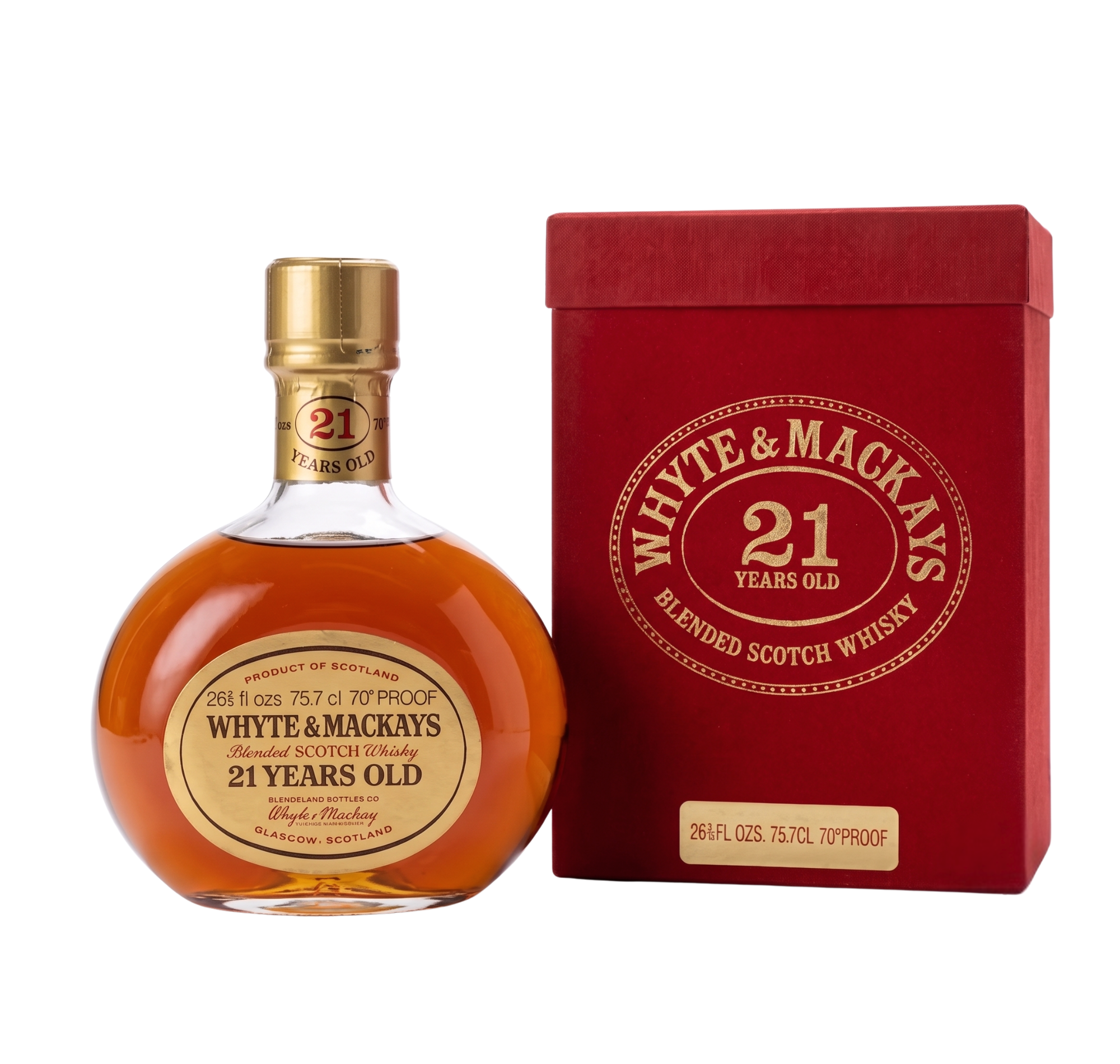 Whyte & Mackay 21 Year Old Scotch Whisky Gift box 75.7cl 70 Proof% Blended Scotland Whisky 