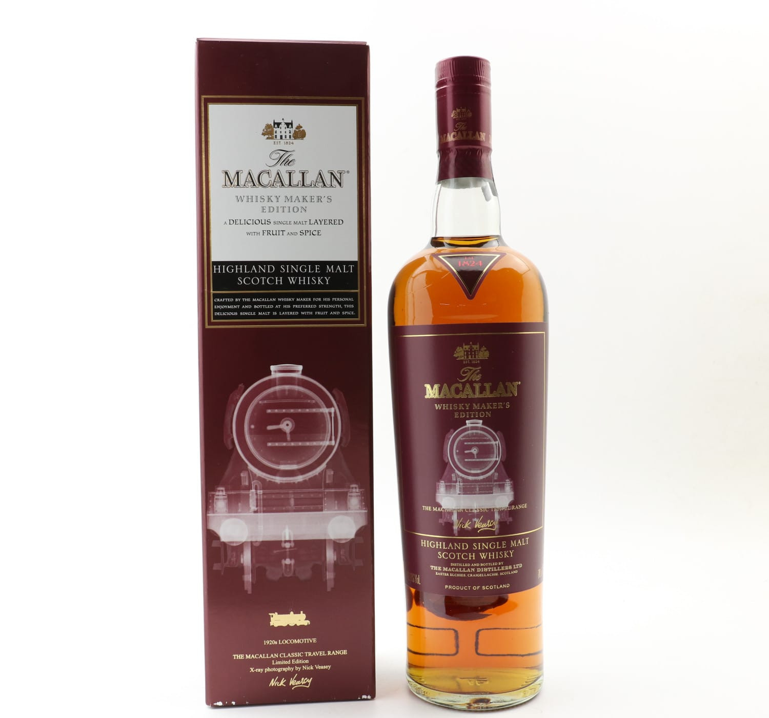 Macallan Whisky Maker’s Edition Nick Veasey X-Ray Classic Travel Range Train Whisky