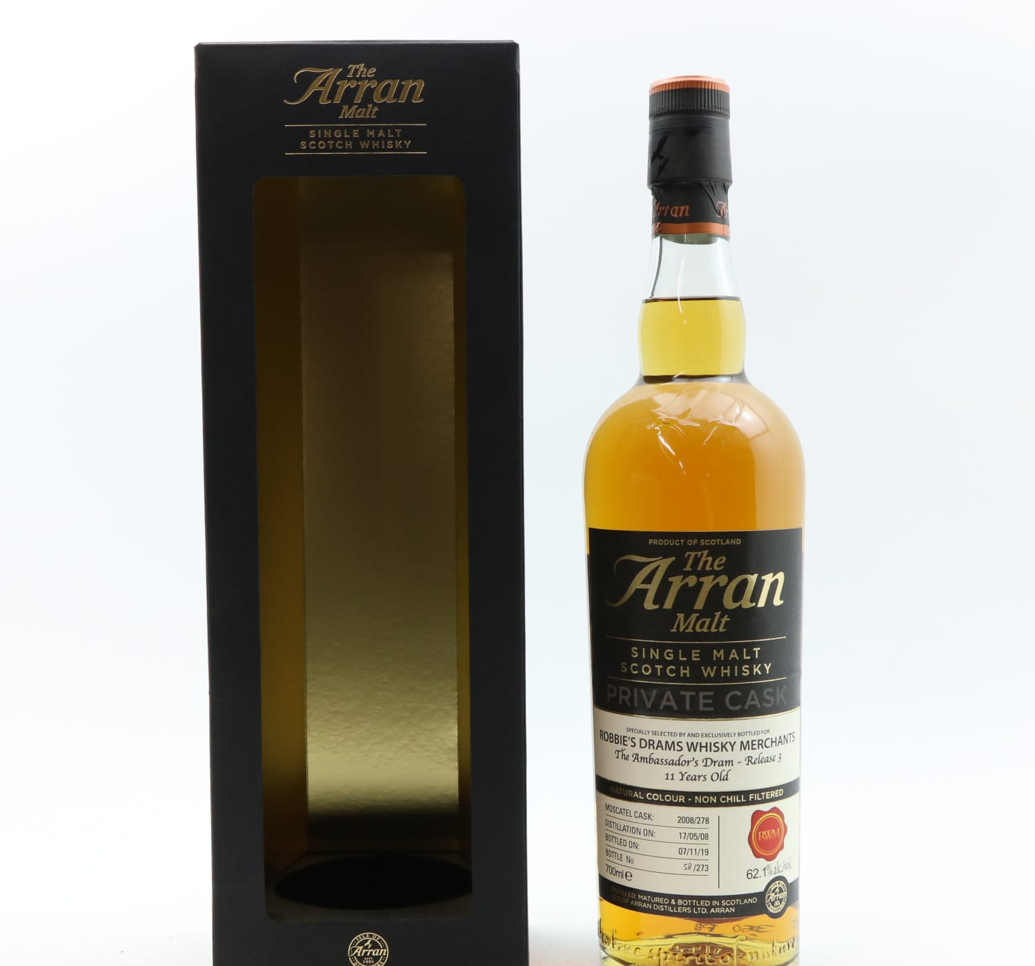 Arran 2008 11 Year Old Single Cask #278 Robbie’s Dram ‘The Ambassador’s Dram – Release 3 Whisky 