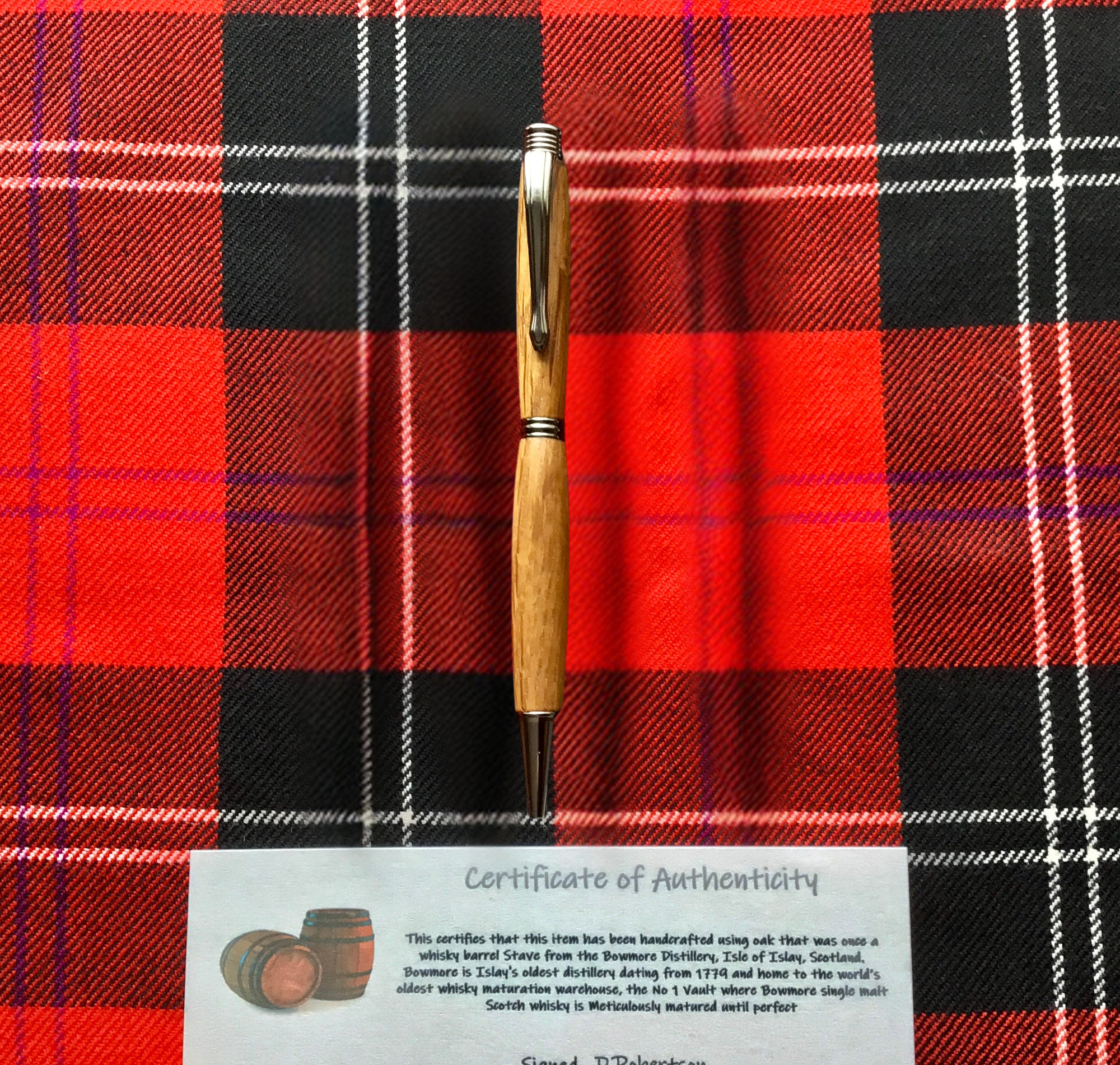 Whisky Barrel Ballpoint Twist Slimline Pen (Cross Grain) - Image 2