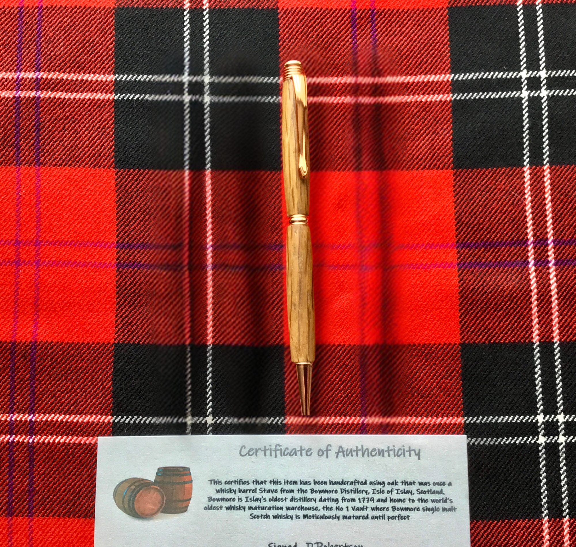 Whisky Barrel Ballpoint Twist Slimline Pen (Cross Grain) - Image 4