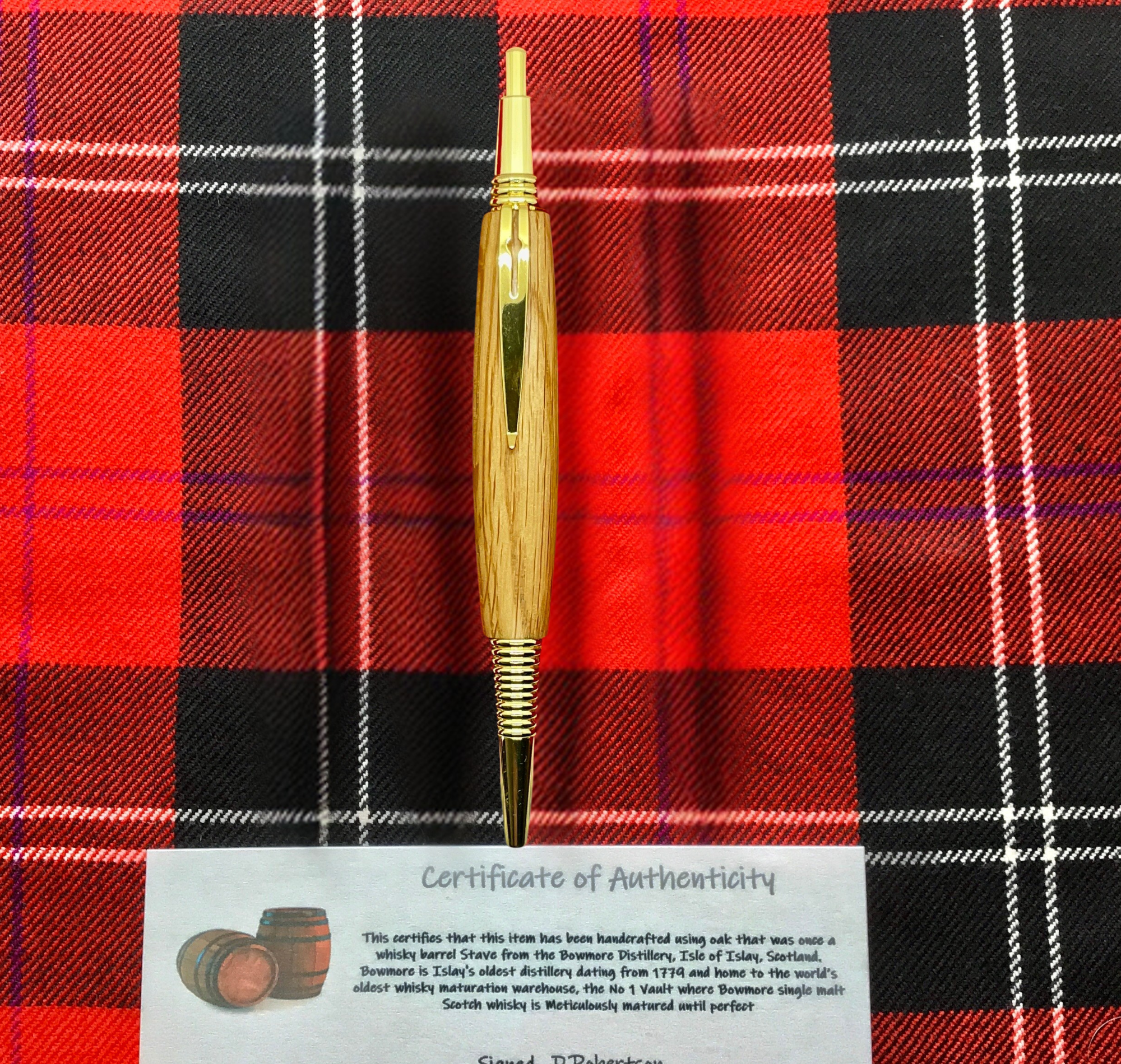 Whisky Oak Barrel Wooden Ballpoint Push Pen - Image 3