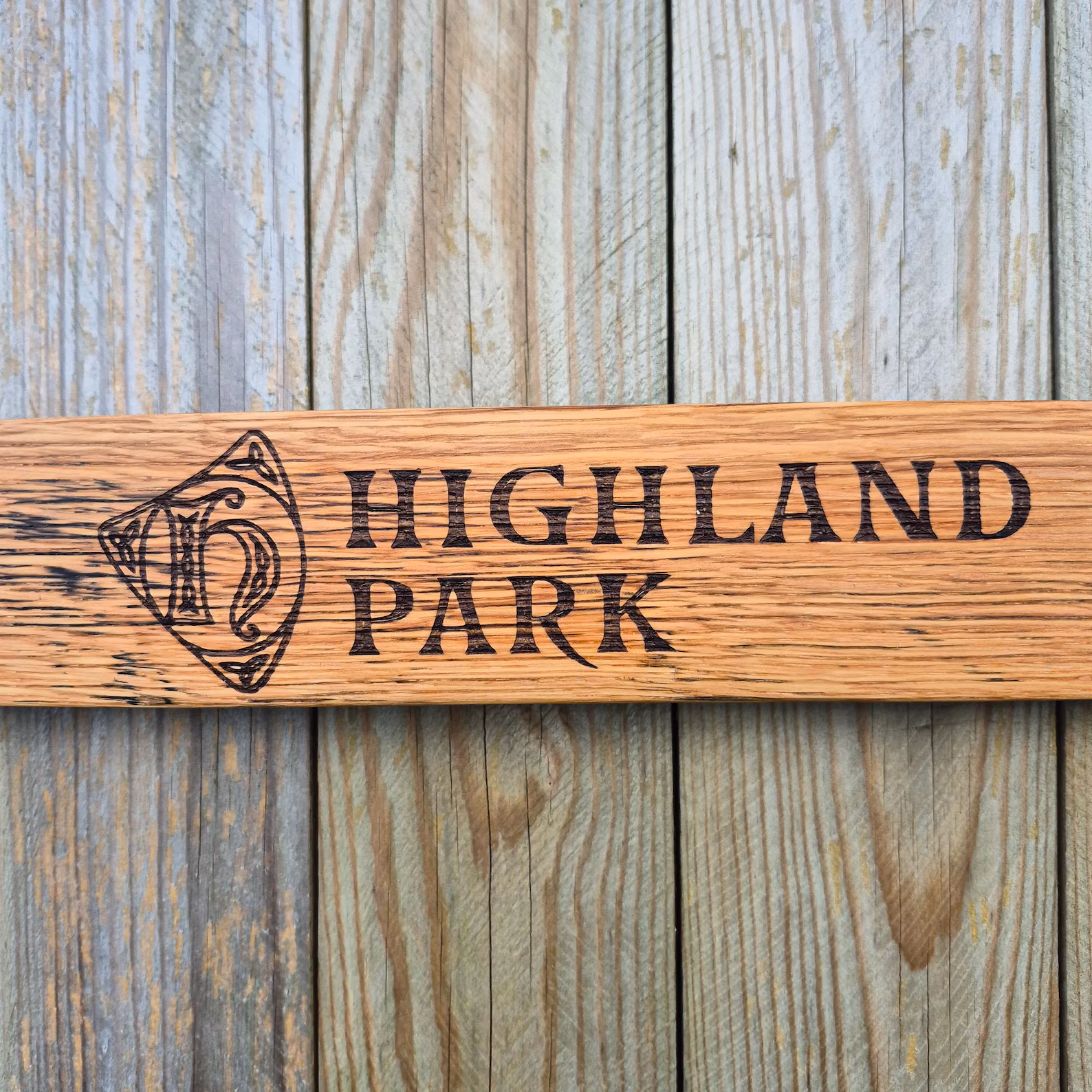 Highland Park 1990 Reclaimed Oak Whisky Barrel Stave Wall Art - Image 3