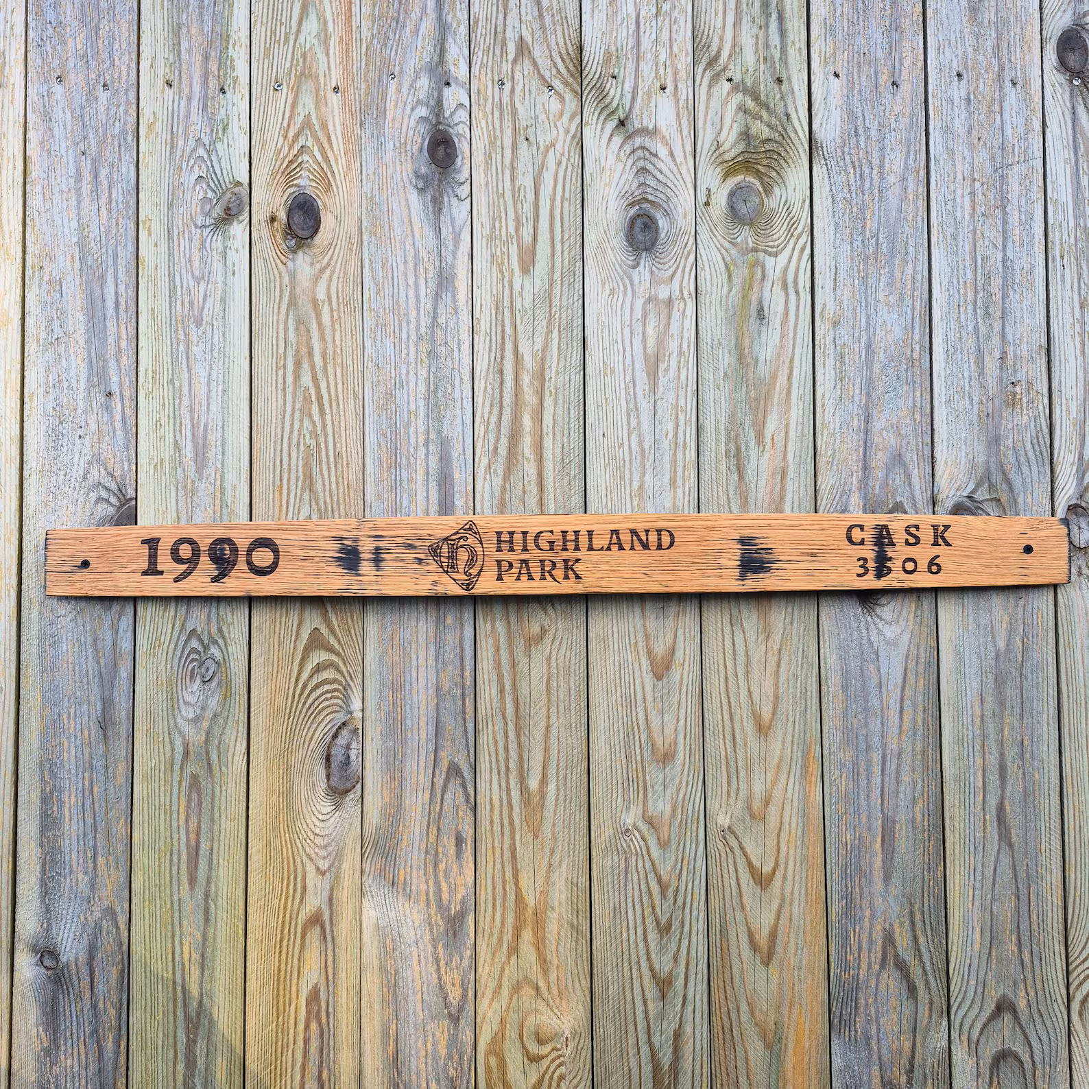 Highland Park 1990 Reclaimed Oak Whisky Barrel Stave Wall Art