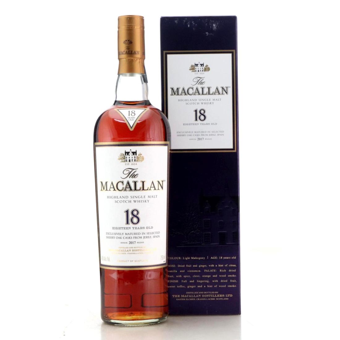Macallan 18 Year Old Annual 2017 Release N/Acl 43.00% Scotland Whisky