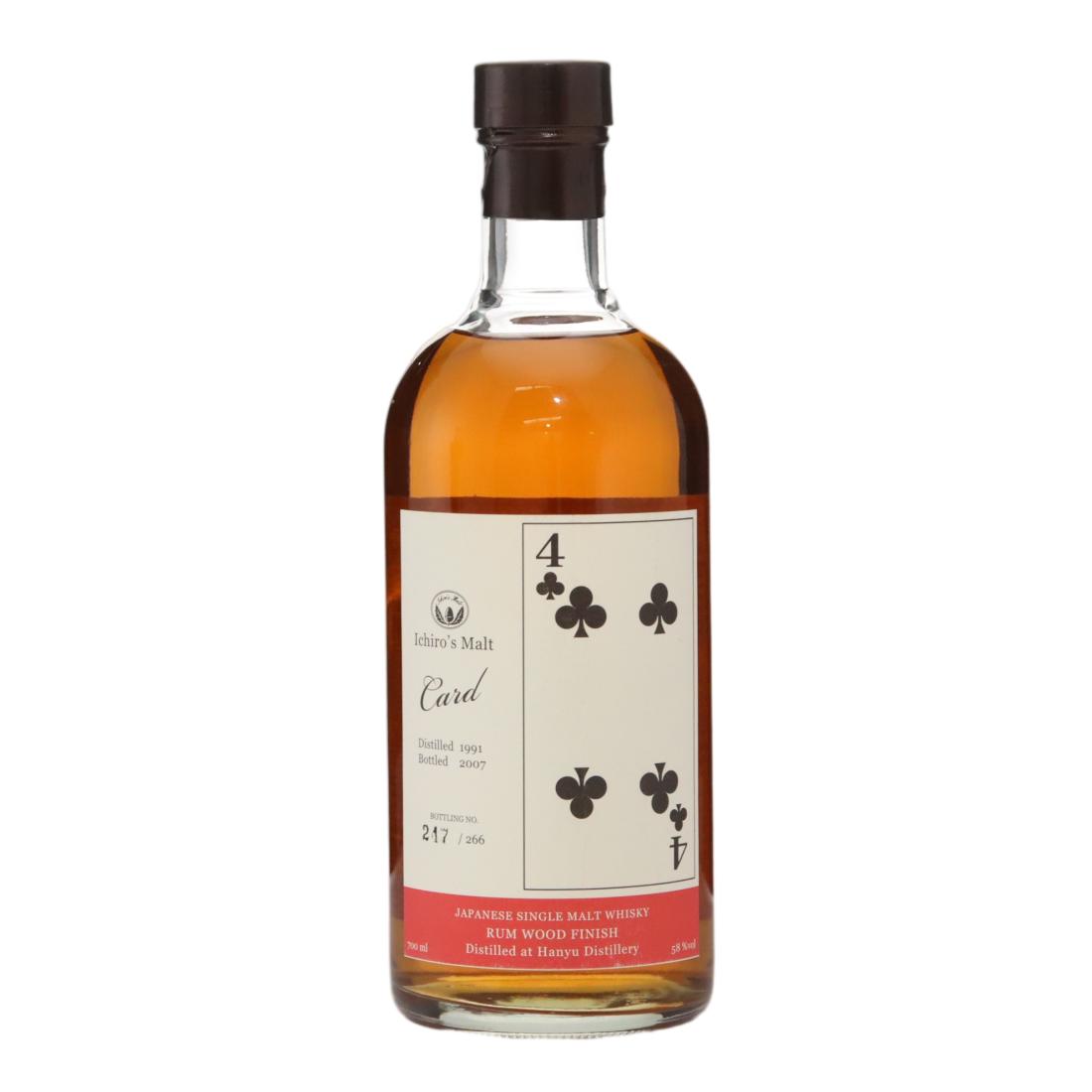 Hanyu 1991 Ichiro’s Malt Card Series – Four of Clubs N/Acl 58.00% Japan Whisky 