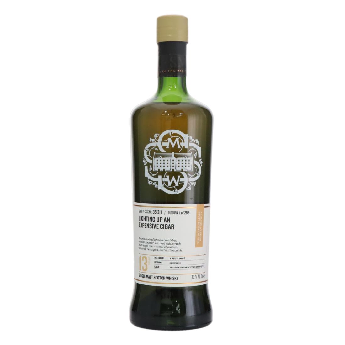 Glen Moray 2008 SMWS 13 Year Old 35.311 – Lighting up an expensive cigar N/Acl 62.70% Scotland Whisky 