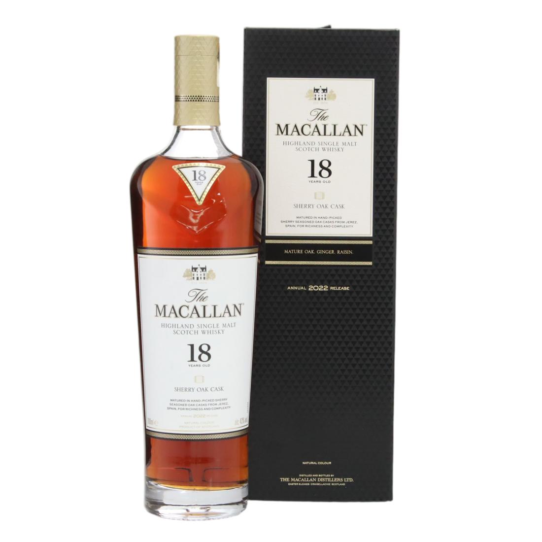 Macallan 18 Year Old Sherry Oak Cask Annual 2022 Release N/Acl 43.00% Scotland Whisky
