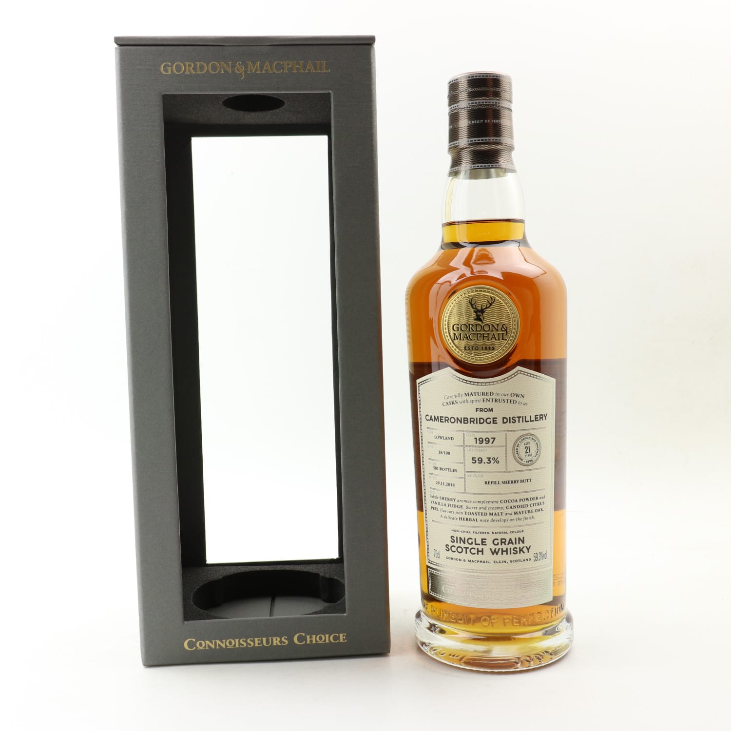 Cameronbridge 1997 21 Year Old Connoisseurs Choice Cask Strength 70cl 59.30% Lowlands Scotland Whisky 