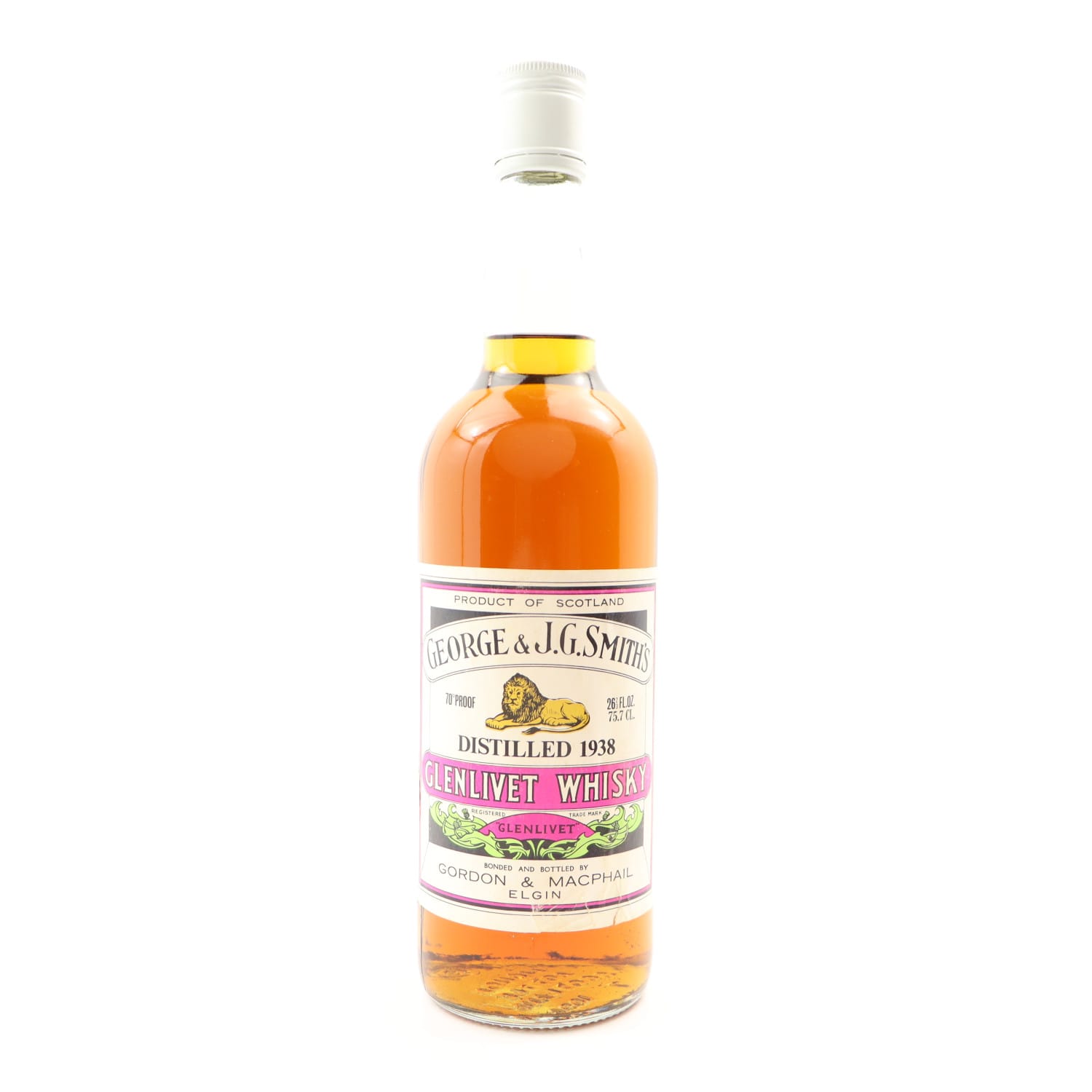 Glenlivet 1938 Gordon & MacPhail 26 2/3 Fl Oz 40.00% Scotland Speyside Whisky 