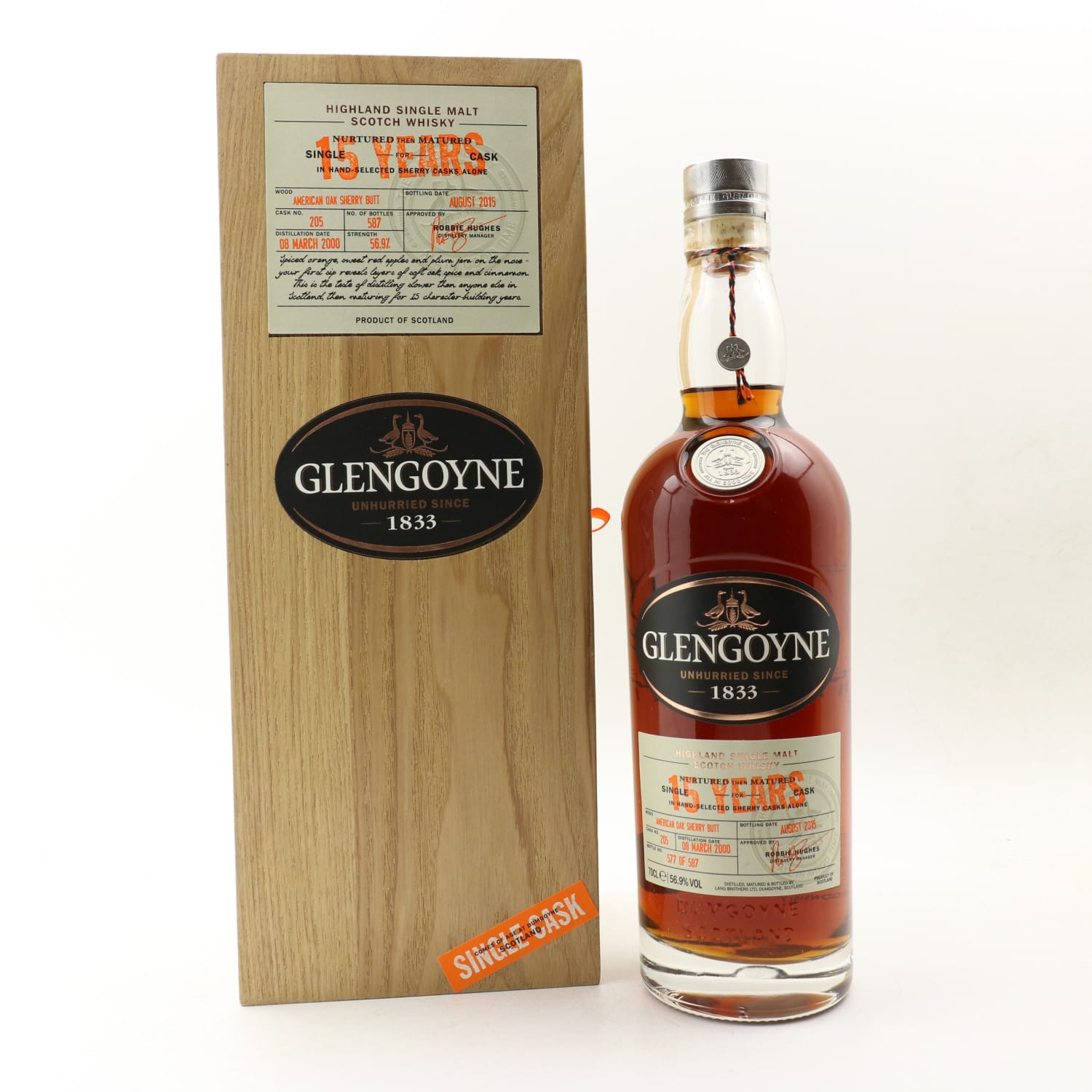 Glengoyne 2000 15 Year Old Single Cask #205 70cl 56.90% Highlands Scotland Whisky 